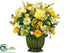 Silk Plants Direct Dahlia, Hydrangea, Ranunculus - Yellow Green - Pack of 1