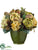 Rose, Hydrangea, Achillea - Olive Green Coffee - Pack of 1