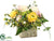 Dahlia, Ranunculus, Zinnia - Yellow Green - Pack of 1