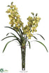 Silk Plants Direct Cymbidium Orchid - Green Burgundy - Pack of 1