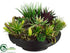 Silk Plants Direct Succulents, Grass - Green Burgundy - Pack of 1