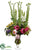 Rose, Peony, Bells of Ireland Arrangement - Green Fuchsia - Pack of 1