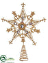 Silk Plants Direct Jewel Snowflake Tree Topper - Gold - Pack of 4