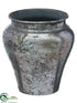 Silk Plants Direct Metal Vase - Silver Antique - Pack of 6