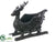 Reindeer Sleigh - Black Whitewashed - Pack of 2