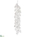 Silk Plants Direct Glittered Silver Dollar Leaf Garland - Silver - Pack of 6