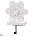 Silk Plants Direct Snowflake Stocking Holder - White - Pack of 4