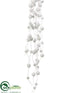 Silk Plants Direct Glittered Snowball Hanging Spray - White - Pack of 12