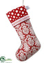 Silk Plants Direct Merry Christmas Polka Dot Stocking - Red White - Pack of 6