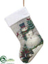 Silk Plants Direct Snowman Stocking - White Green - Pack of 6