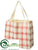 Plaid Linen Bag - Beige Red - Pack of 6