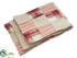 Silk Plants Direct Plaid, Stripe Table Runner - Burgundy Beige - Pack of 6