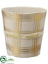 Silk Plants Direct Plaid Container - Gold Beige - Pack of 6