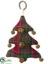 Silk Plants Direct Plaid Tree Doorknob Hanger - Red Green - Pack of 6