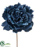 Silk Plants Direct Glitter Denim Peony Pick - Blue - Pack of 24