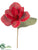 Glittered Linen Magnolia Pick - Red - Pack of 12