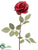 Glittered Linen Rose Spray - Red - Pack of 12