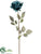 Glittered Linen Rose Spray - Turquoise - Pack of 12