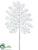 Glittered Leaf Spray - White - Pack of 12