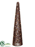 Silk Plants Direct Glitter Cone Topiary - Copper - Pack of 12