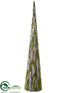 Silk Plants Direct Moss Cone Topiary - Green - Pack of 4