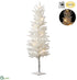 Silk Plants Direct Glittered Pine Tree - White - Pack of 4