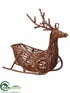 Silk Plants Direct Reindeer Sleigh - Brown Ice - Pack of 1