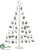 Christmas Tree - White Whitewashed - Pack of 4