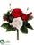 Rose, Holly, Berry Bouquet - Red White - Pack of 12