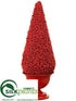 Silk Plants Direct Berry Cone Topiary - Red - Pack of 2