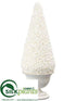 Silk Plants Direct Berry Cone Topiary - White Snow - Pack of 2