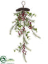 Silk Plants Direct Berry, Cone, Pine, Eucalyptus Teardrop - Burgundy Green - Pack of 6