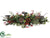 Pine, Cone, Berry Centerpiece - Green Red - Pack of 2