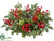 Boxwood, Berry Centerpiece - Red Green - Pack of 2