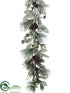 Silk Plants Direct Glitter Berry, Pine Cone, Pine Garland - Green Brown - Pack of 2