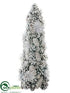 Silk Plants Direct Pine, Pine Cone Topiary - White Glittered - Pack of 2