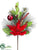 Poinsettia, Ball, Pine Spray - Red Green - Pack of 6