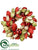 Ball, Magnolia Leaf Wreath - Red Green - Pack of 2