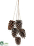 Silk Plants Direct Pine Cone Hanger - Natural - Pack of 6