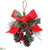 Bird, Berry, Pine Cone, Pine , Ribbon Door Hanger - Red Brown - Pack of 6