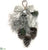 Pine Cone, Berry, Pine, Ribbon Door Hanger - Silver - Pack of 6