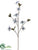 Glittered Velvet Dogwood Spray - Blue Silver - Pack of 12