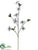 Glittered Velvet Dogwood Spray - Blue Silver - Pack of 12