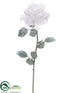 Silk Plants Direct Glitter Feather Rose Spray - White - Pack of 12