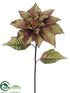 Silk Plants Direct Poinsettia Spray - Olive Green Dark - Pack of 12