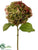 Hydrangea Spray - Green Burgundy - Pack of 6