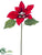 Poinsettia Spray - Red Clear - Pack of 12