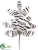 Glitter Animal Print Leaf Spray - White Black - Pack of 24