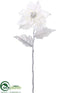 Silk Plants Direct Poinsettia Spray - White Snow - Pack of 12