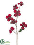 Silk Plants Direct Glitter Velvet Dogwood Spray - Burgundy - Pack of 12